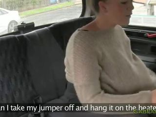 Busty fat amateur fucked in a fake taxi