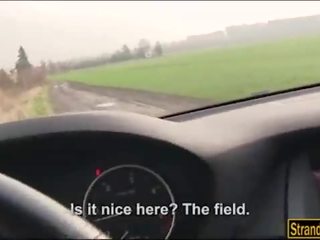Hitchhiker Cristin Caitlin banged by stranger stripling in the car