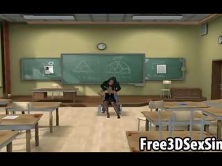 Excellent 3d multik cookie getting fucked hard immediately after class