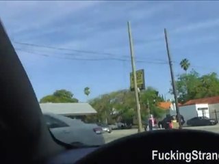 Hitchhiker 男女共学 伦敦 工匠 性交 和 cummed 上 在 公