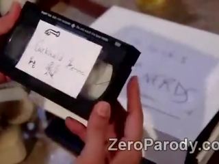 2 sexually aroused college beauties take advantage of nerdy manhood in parody
