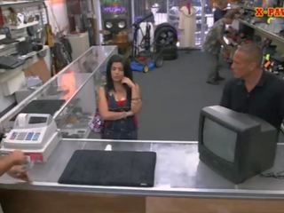 Pervert pawnkeeper fucking a terrific Cuban chick in the pawnshop