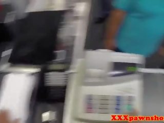 Busty office cutie pawns pussy for cash