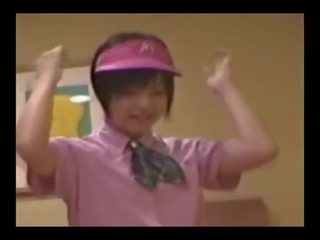 Japanese young woman ( 18) with McDonald's uniform 001