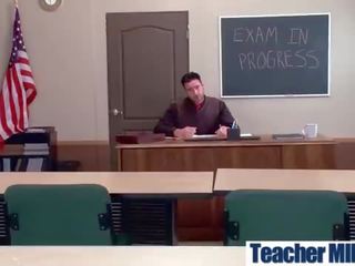 Природний великий цицьки вчитель (august тейлор) жорсткий baning в класна кімната clip-04