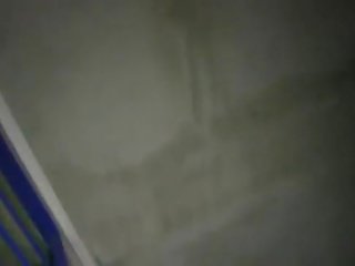Brunette teen sucks huge cock and fucks in public garage