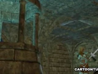 Ohromující 3d karikatura eben elf rys získávání v prdeli