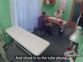 Extraordinary nurse helping dude to cum