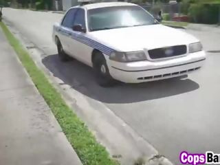 Two busty female slutty cops enjoyed BBC of their suspect