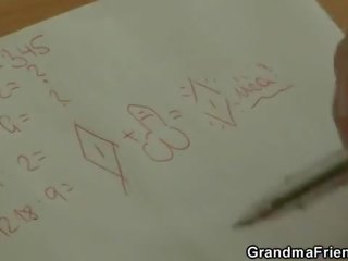 Two studs fuck granny teacher