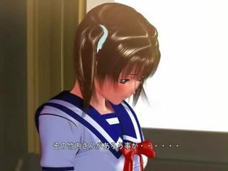 Shy 3D anime schoolgirl mov tits