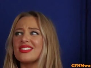 Brit CFNM deity spunked on face just after tugjob