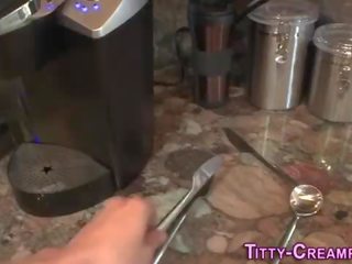 Tit fucking milf spunked