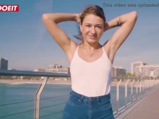 Дика крихітна милашка трахкав жорсткий на a публічний пляж - сандра wellness