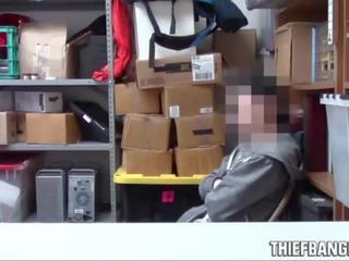 Marvellous security guard rachael cavalli fucks young male thief suspect