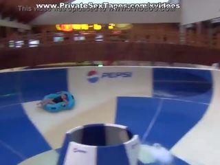 Amateur beauty sucking member and fucking in the public place