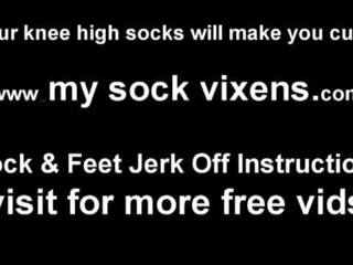 Let me rub my knee high socks on your phallus JOI