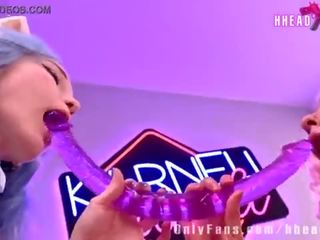 Kawaii 동성애의 소녀 씨발 항문의 부착 형 고양이 feets alicebong karneli bandi