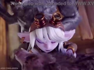 Tristana stretched by monster cocks