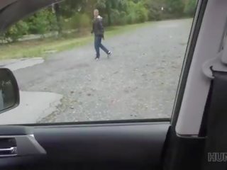 HUNT4K&period; stylish teen young woman has big boobs and shaved twat to sell them
