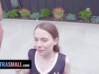 Exceptional feature with natural saçly amjagaz gets her amjagaz filled up by her basketbol coach - exxxtra small
